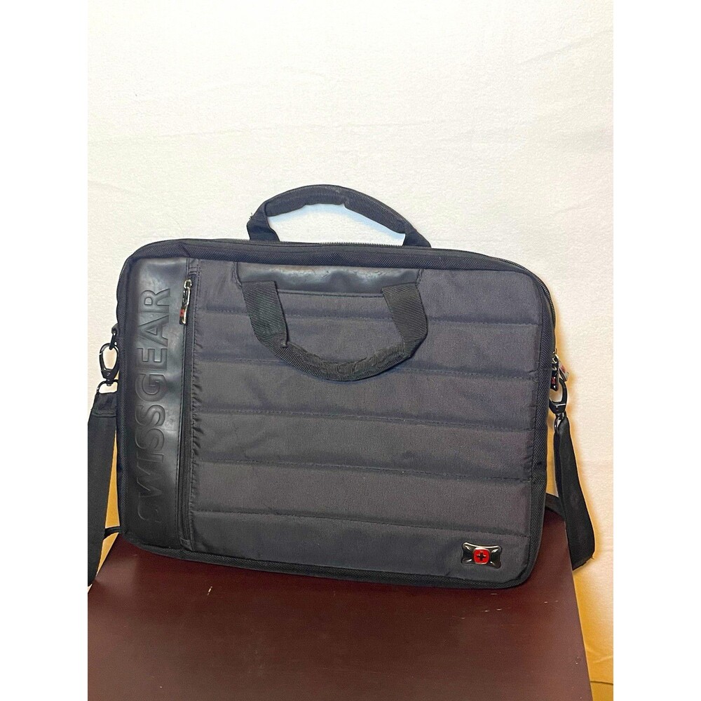 SWISSGEAR Black Large Laptop Briefcase Zip Adjustable Shoulder Strap Men's